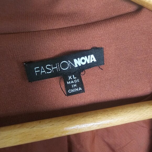 Fashion Nova Rust Blazer | XL | Wrinkle-Resistant Longline Jacket - Picture 2 of 4